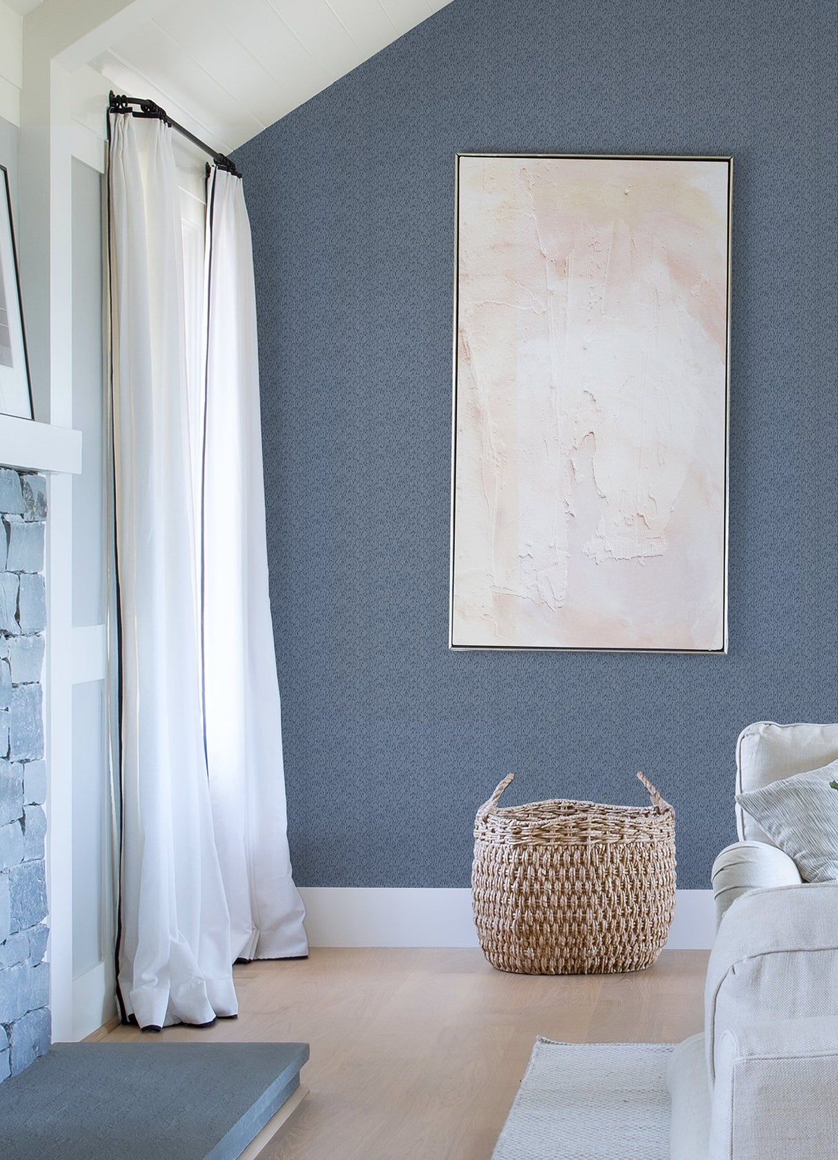 Mackintosh Indigo Textural Wallpaper with Abstract Graphics, Raised Ink - A-Street Prints 4046-26127