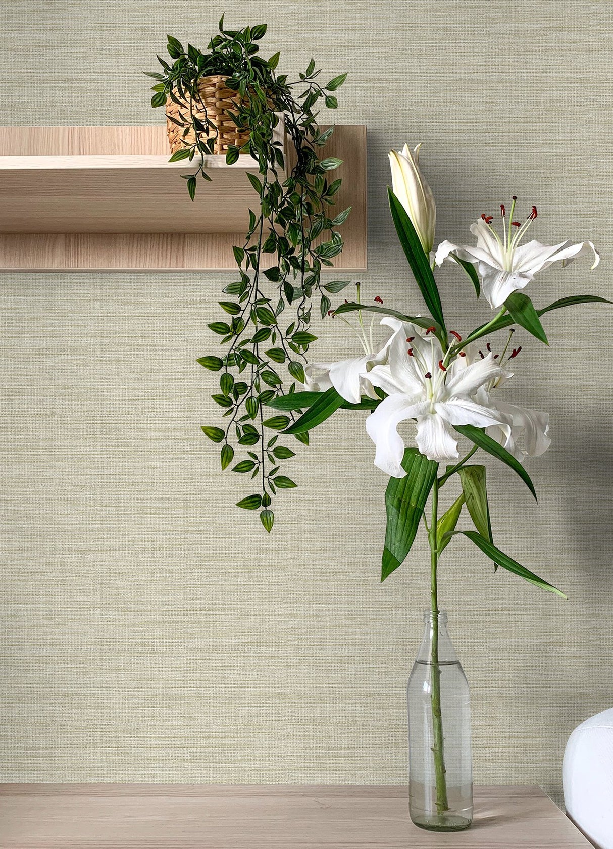 Exhale Light Yellow Faux Grasscloth Texture Wallpaper - A-Street Prints 4046-26463