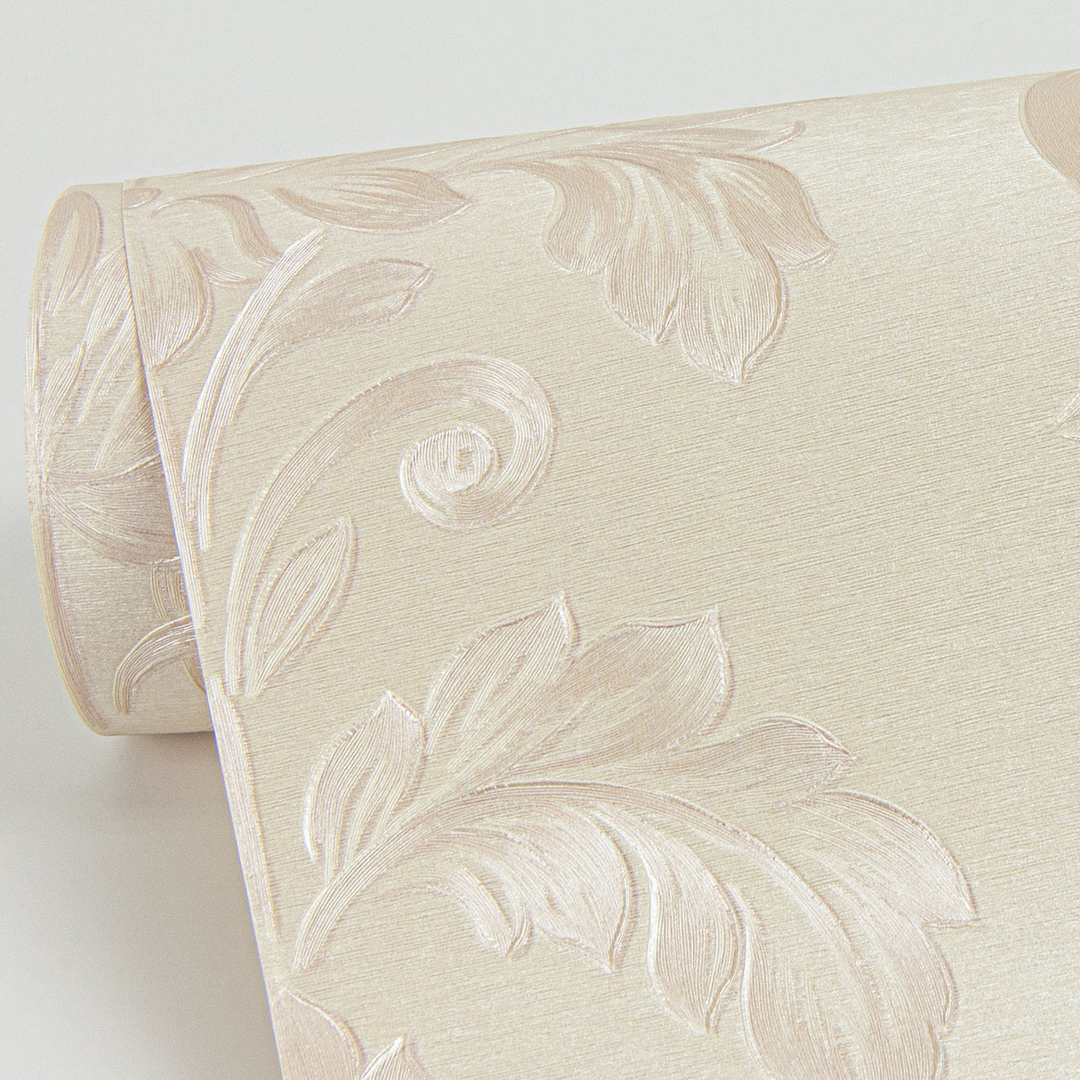 Antonella Rose Gold Scroll Damask Wallpaper with Metallic Raised Ink - Sirpi 4058-21787