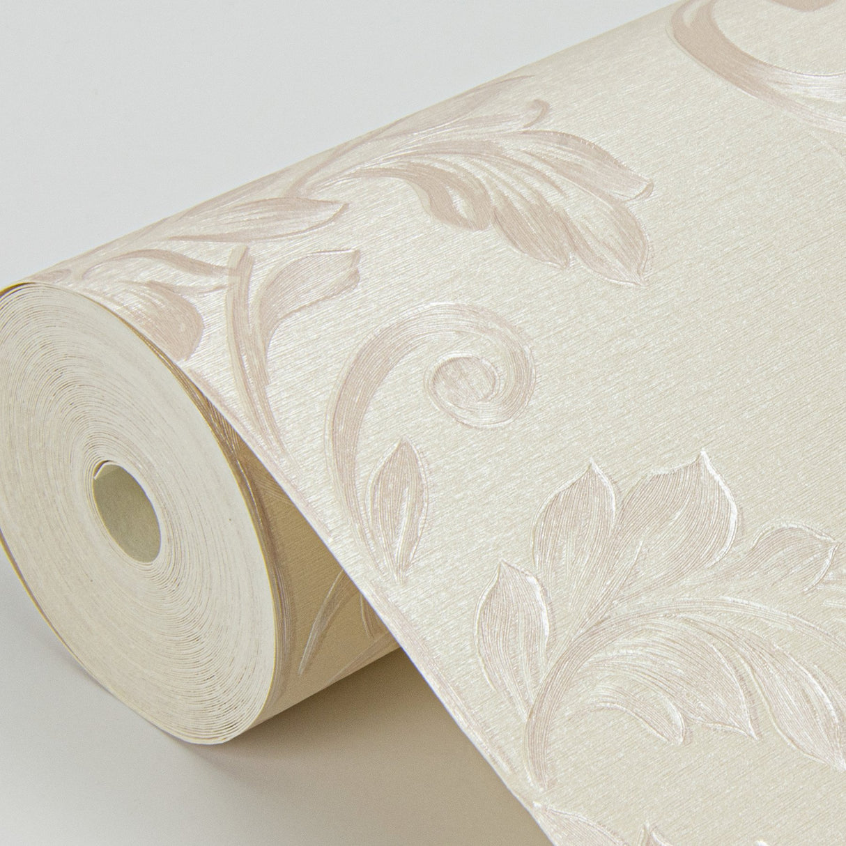 Antonella Rose Gold Scroll Damask Wallpaper with Metallic Raised Ink - Sirpi 4058-21787