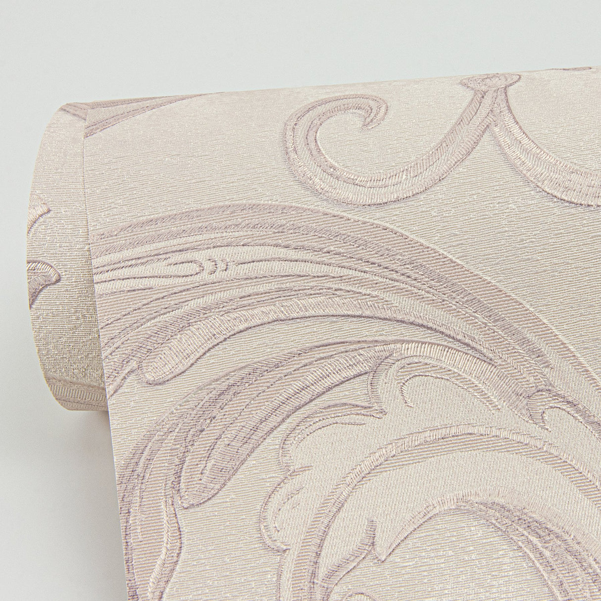 Noemi Rose Acanthus Wallpaper with Metallic Raised Ink Scrolls - Sirpi 4058-24835