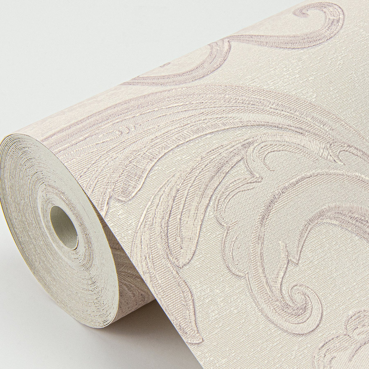 Noemi Rose Acanthus Wallpaper with Metallic Raised Ink Scrolls - Sirpi 4058-24835