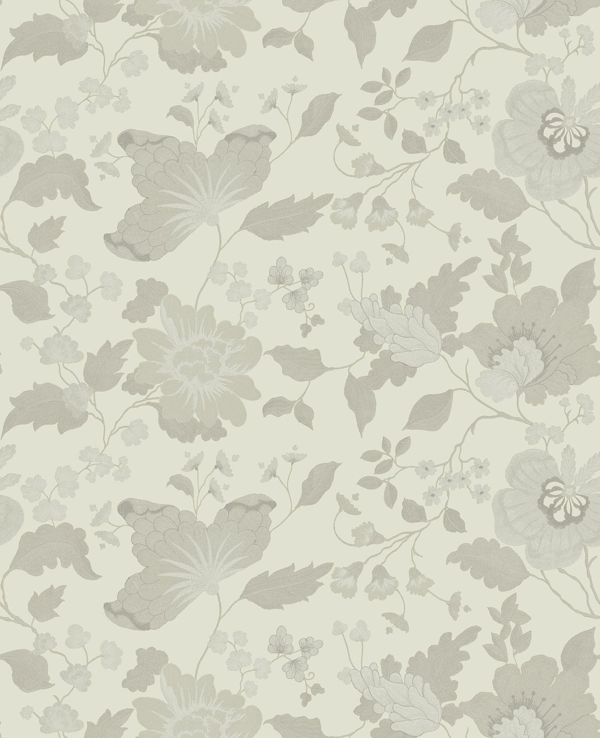 Vittoria White Floral Wallpaper with Raised Ink Botanical Pattern - Sirpi 4058-24844