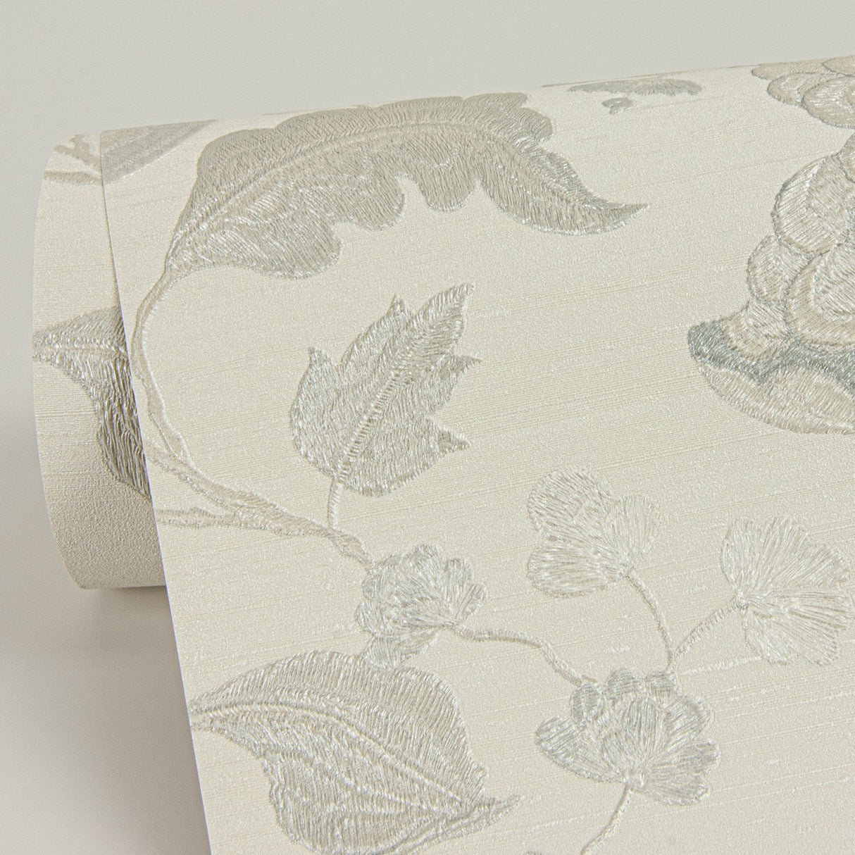 Vittoria White Floral Wallpaper with Raised Ink Botanical Pattern - Sirpi 4058-24844