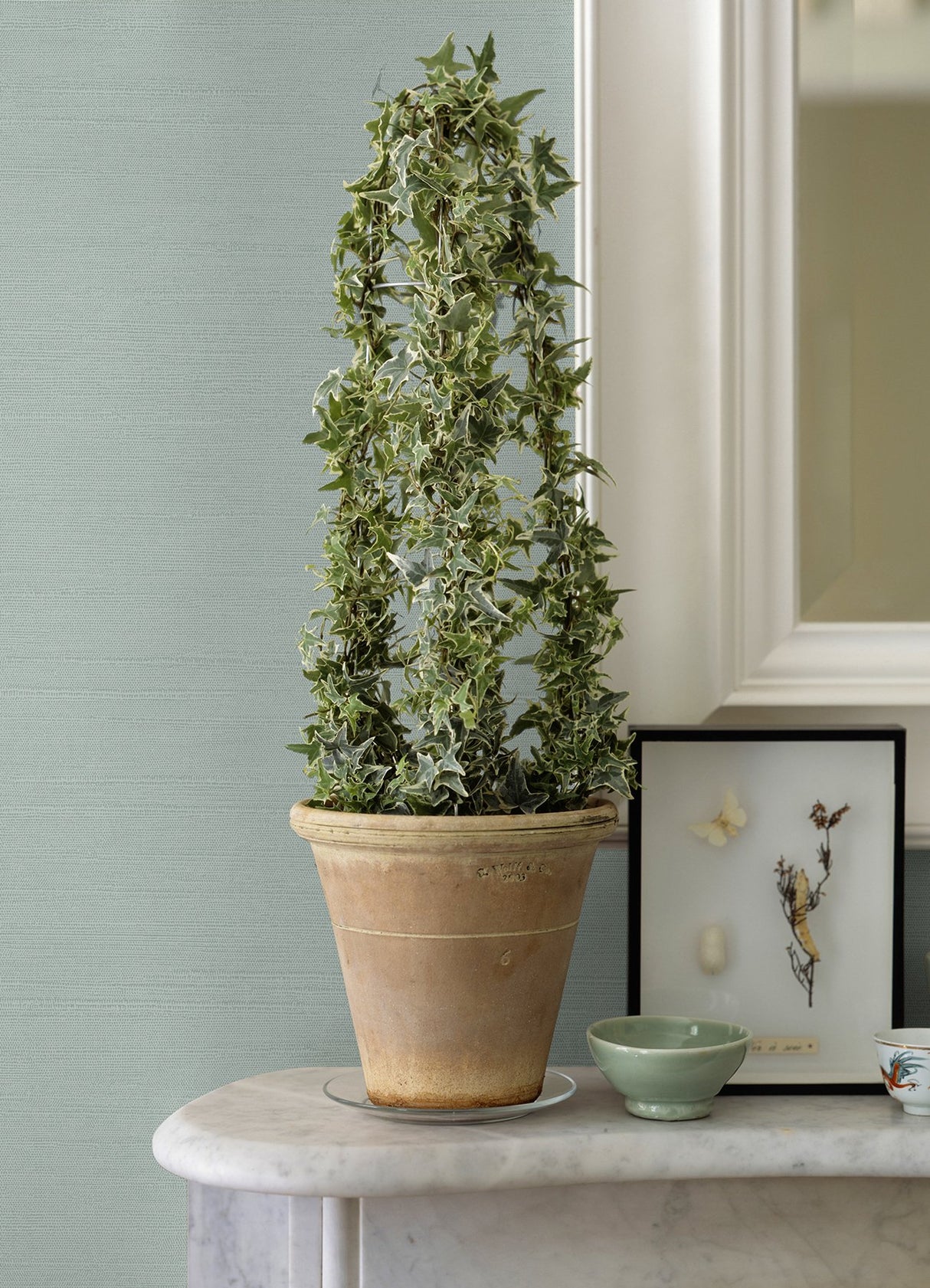 Aida Light Blue Horizontal Silk Wallpaper with Textured Fabric & Woven Look - Sirpi 4058-24856