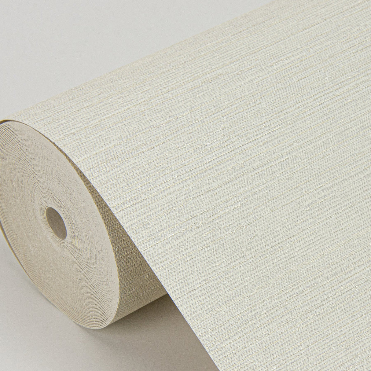 Aida White Horizontal Silk Wallpaper with Textured Fabric & Woven Motif - Sirpi 4058-24857