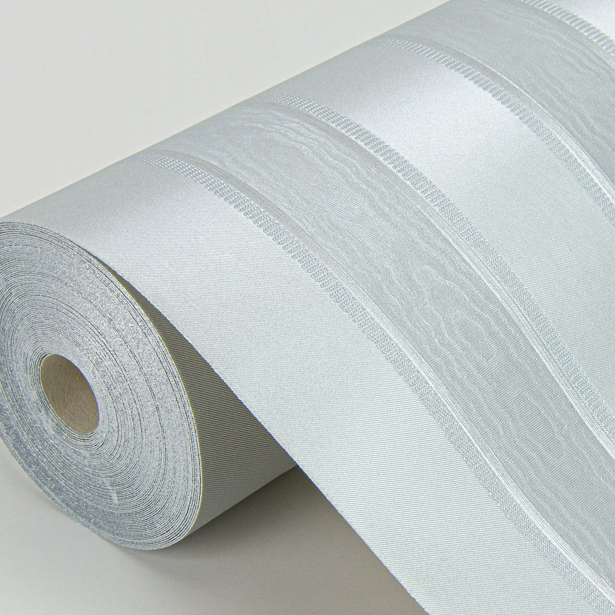 Zeta Light Blue Moire Stripe Wallpaper with Metallic Raised Ink - Sirpi 4058-24890