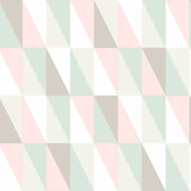 Inez Pastel Geometric Wallpaper with Kids Graphic Triangle Motif - Chesapeake 4060-138919