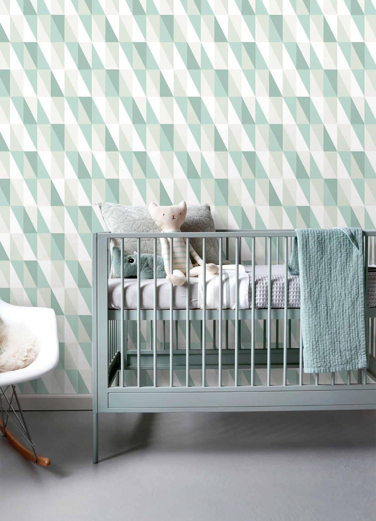 Inez Teal Geometric Wallpaper with Kids Graphic Geometrics Pattern - Chesapeake 4060-138920