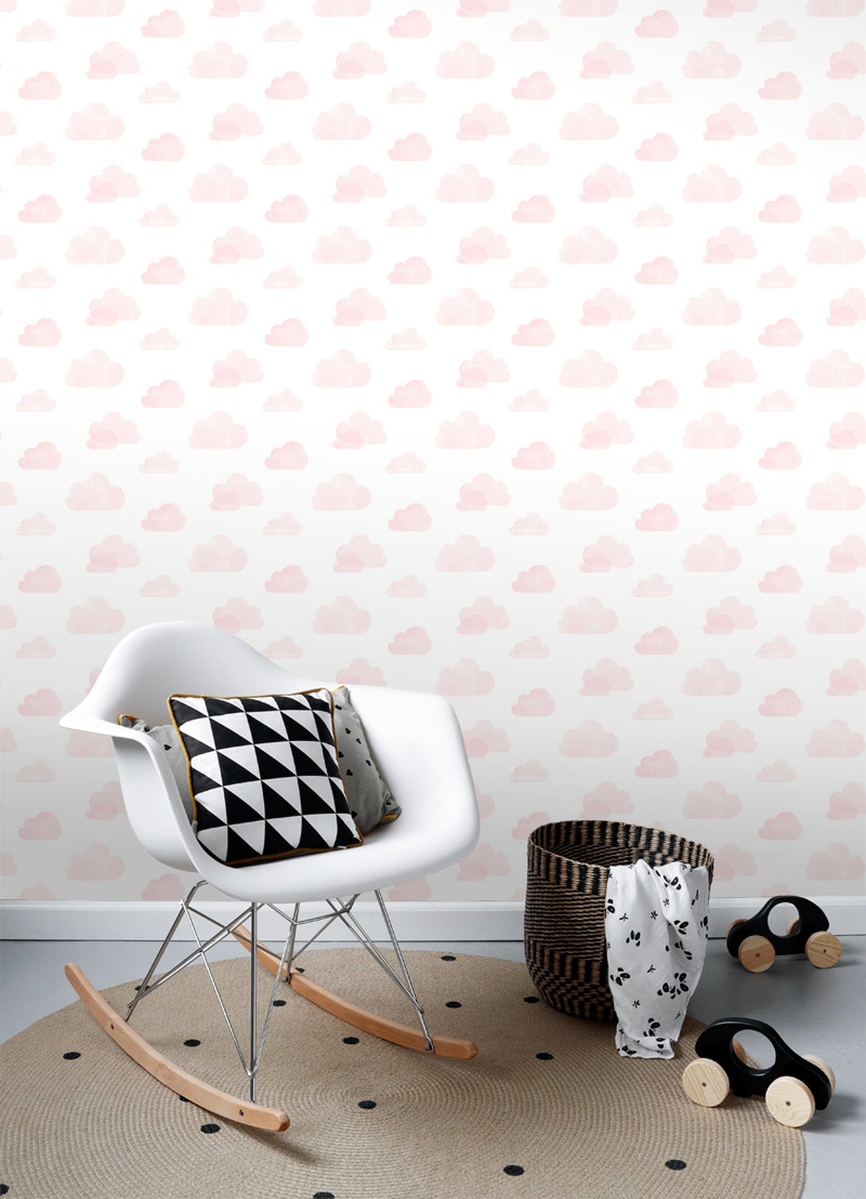 Irie Pink Clouds Wallpaper with Kids Graphics Clouds Pattern - Chesapeake 4060-138929