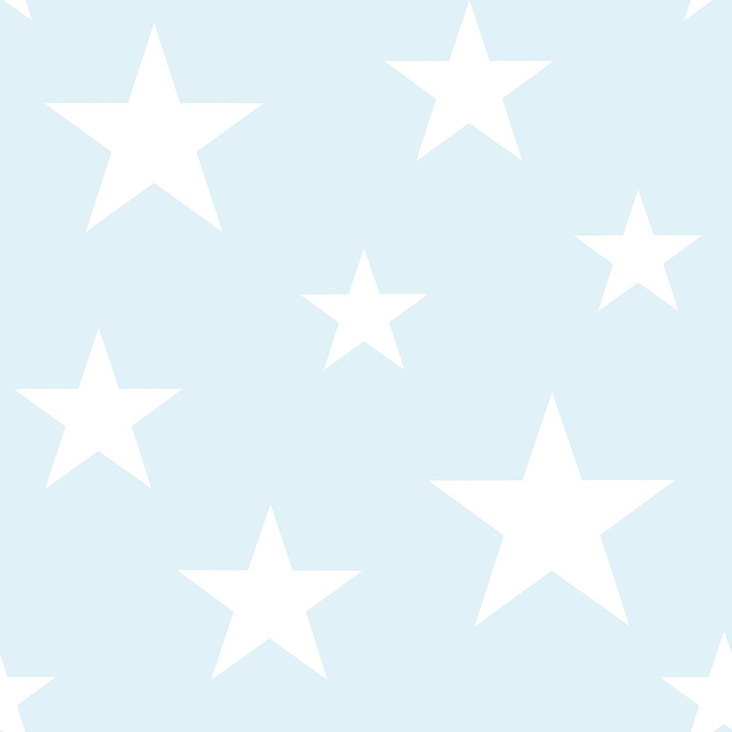 Amira Sky Blue Stars Wallpaper with Kids Graphic Star Pattern - Chesapeake 4060-138932