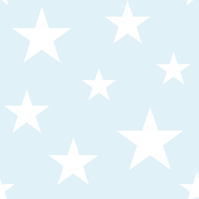 Amira Sky Blue Stars Wallpaper with Kids Graphic Star Pattern - Chesapeake 4060-138932