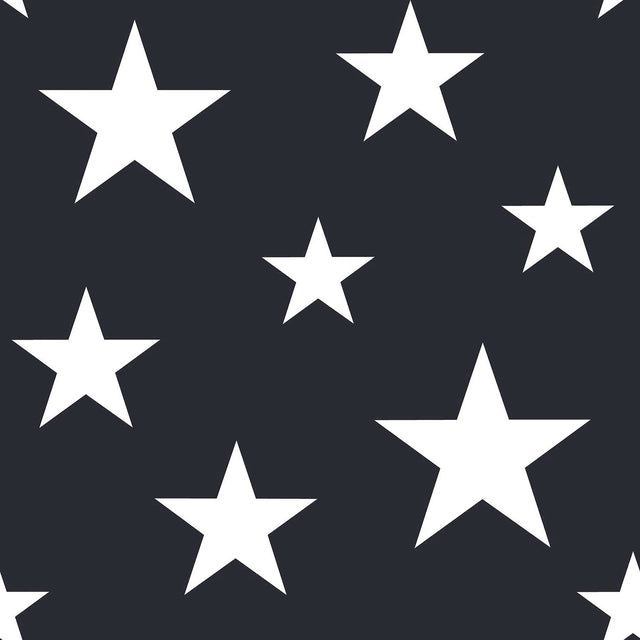 Amira Navy Stars Wallpaper with Kids Graphic Star Motif - Brewster 4060-138933