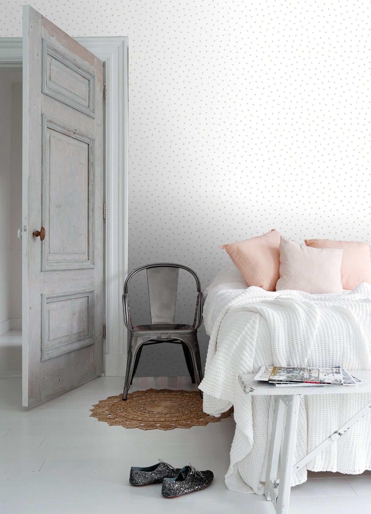 Pixie Grey Dots Wallpaper with Abstract Polka Dot Motif - Chesapeake 4060-138935