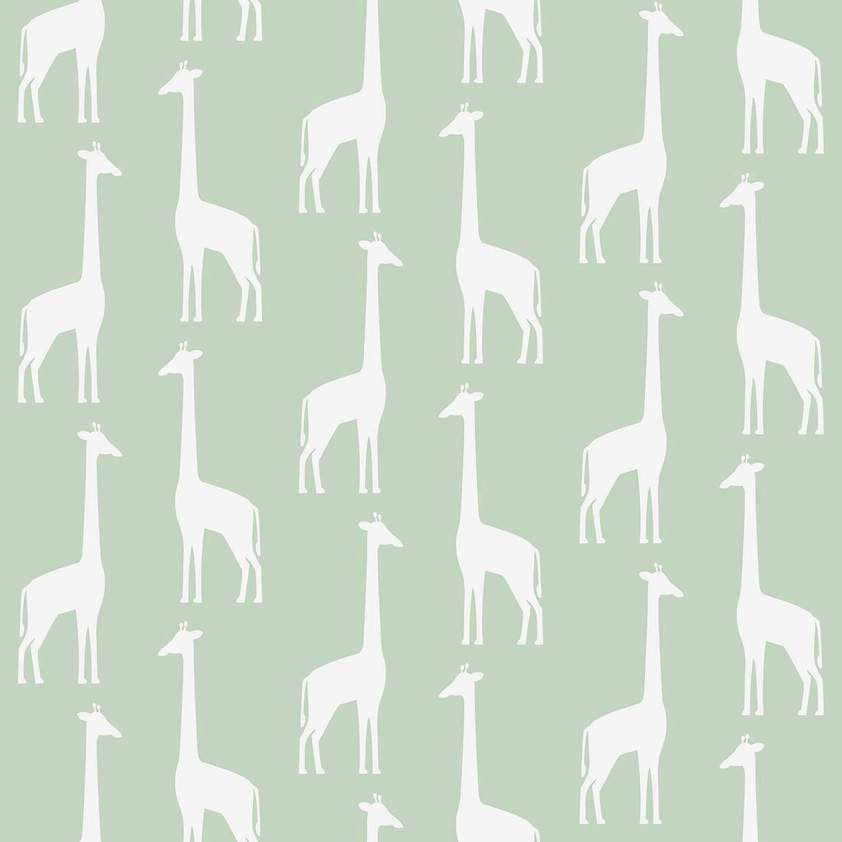 Vivi Sage Giraffe Wallpaper with Kids Animal Motif - Chesapeake 4060-139058