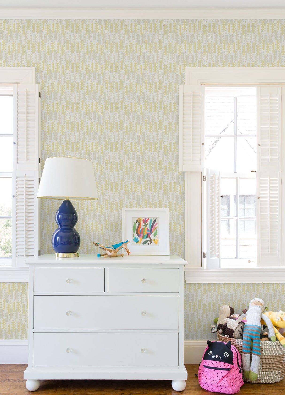 Erik Yellow Building Blocks Wallpaper with Retro Geometric Pattern - A?Street Prints 4066-26507