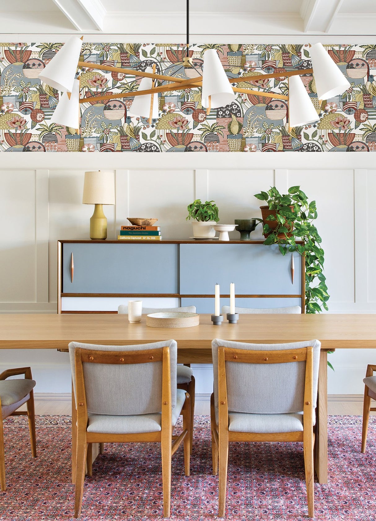 Fika Mustard Blissful Birds & Blooms Wallpaper with Eclectic Botanical Novelty Pattern - Brewster 4066-26556