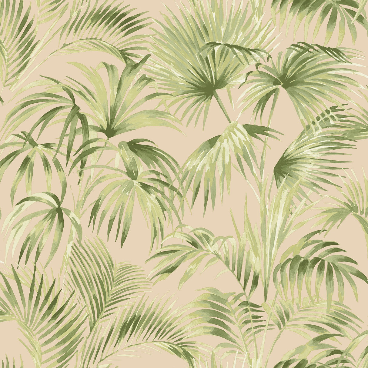 Manaus Peach Palm Frond Wallpaper with Botanical Bohemian Style - Brewster 4071-71017
