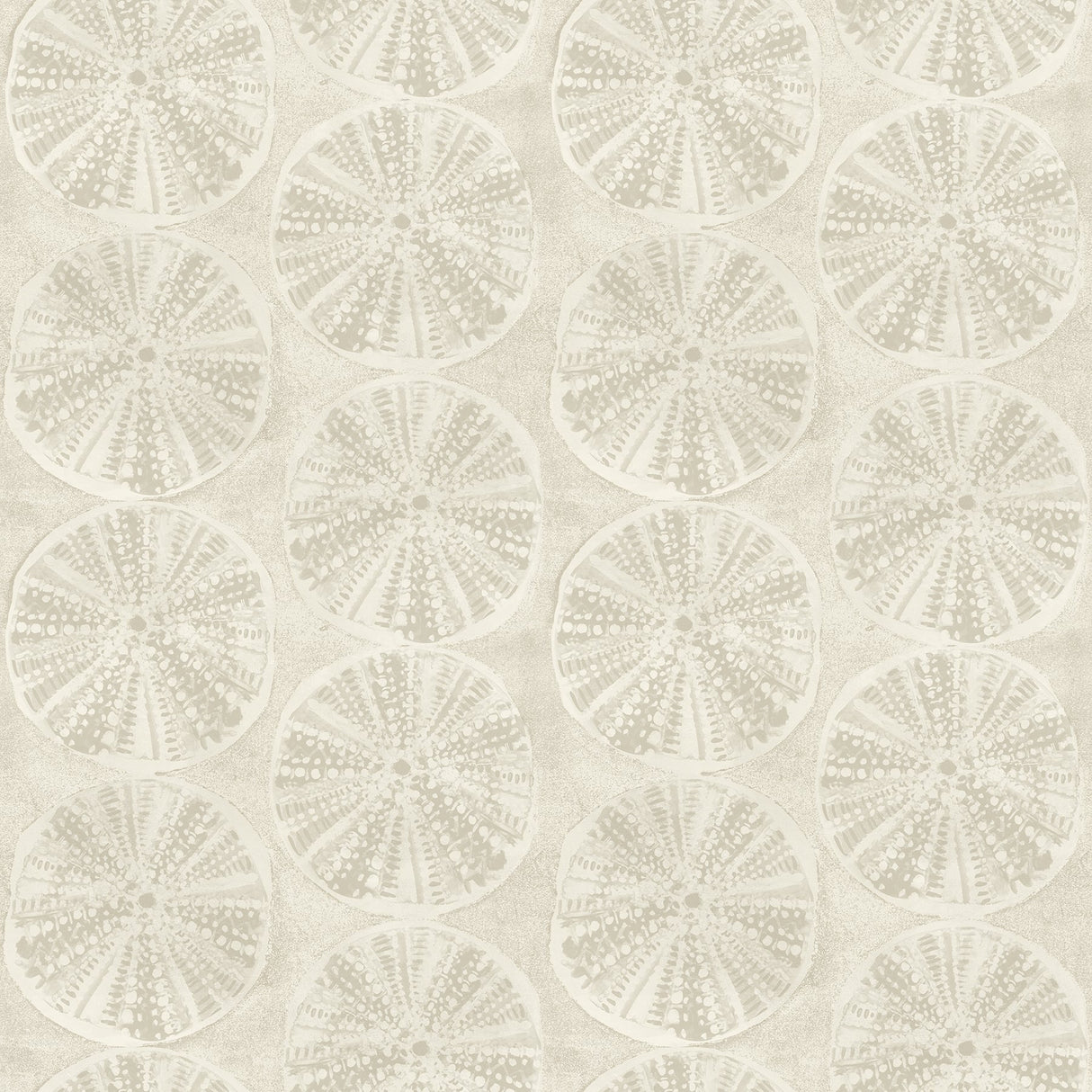 Sea Biscuit Beige Sand Dollar Wallpaper with Coastal Geometric Motif - Chesapeake 4071-71027