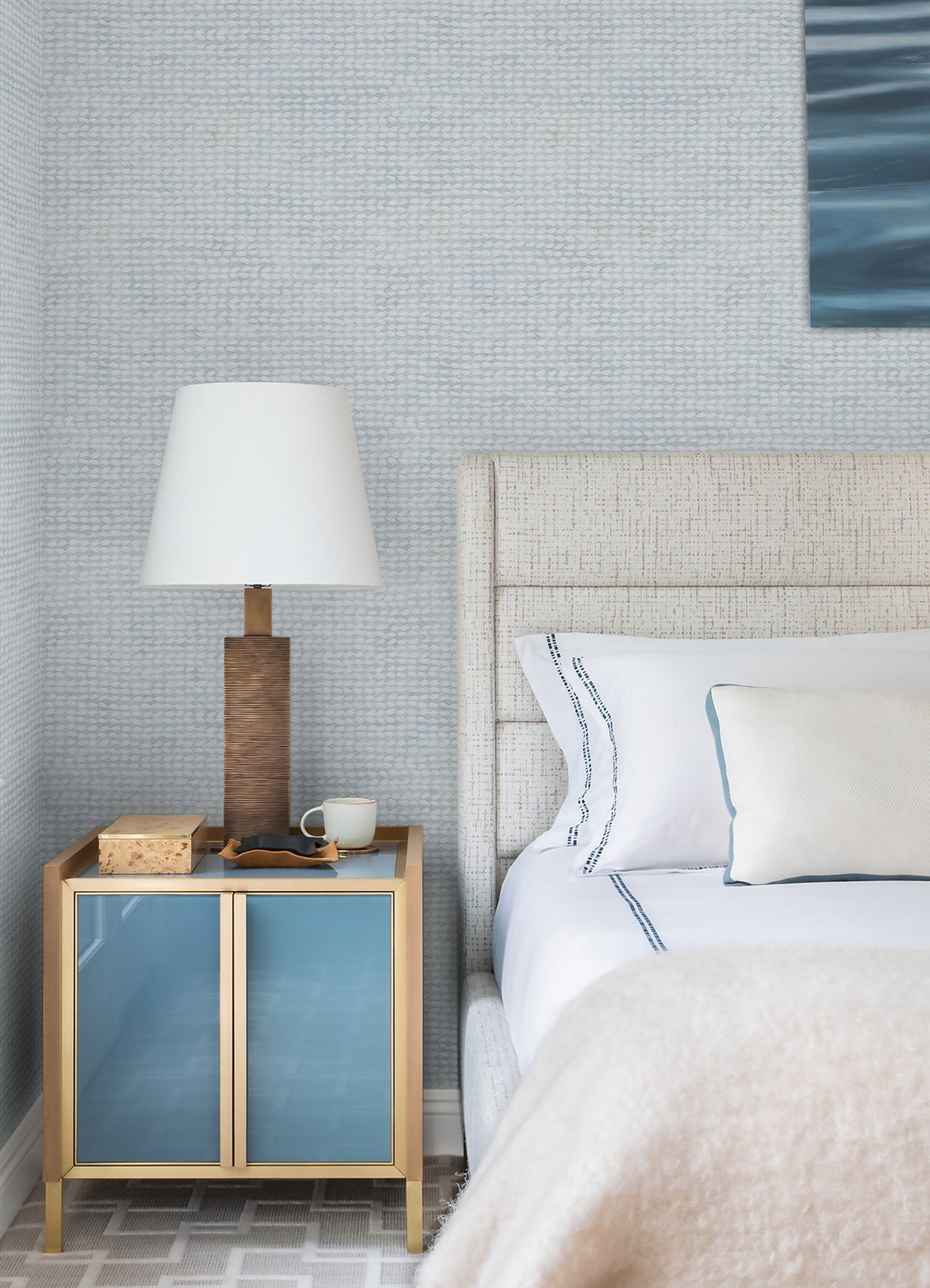Wellen Light Blue Abstract Rope Wallpaper with Coastal Abstract Motif - Chesapeake 4071-71030
