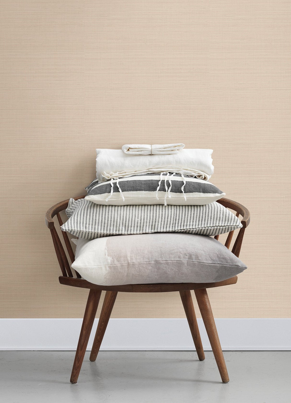 Spinnaker Neutral Netting Wallpaper with Fabric & Woven Textures Pattern, Transitional Style - Chesapeake 4071-71052