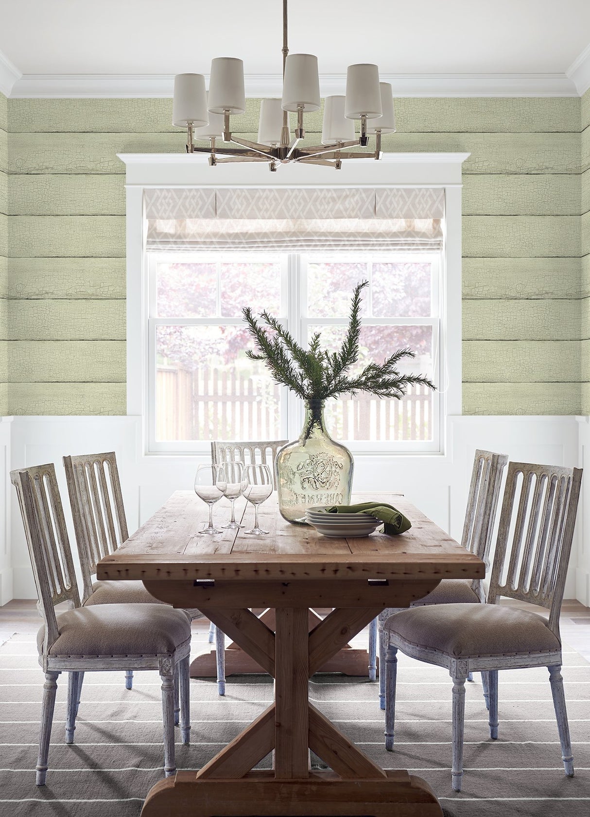 Morgan Mint Distressed Wood Wallpaper with Country Wood Plank Pattern - Chesapeake 4072-70014