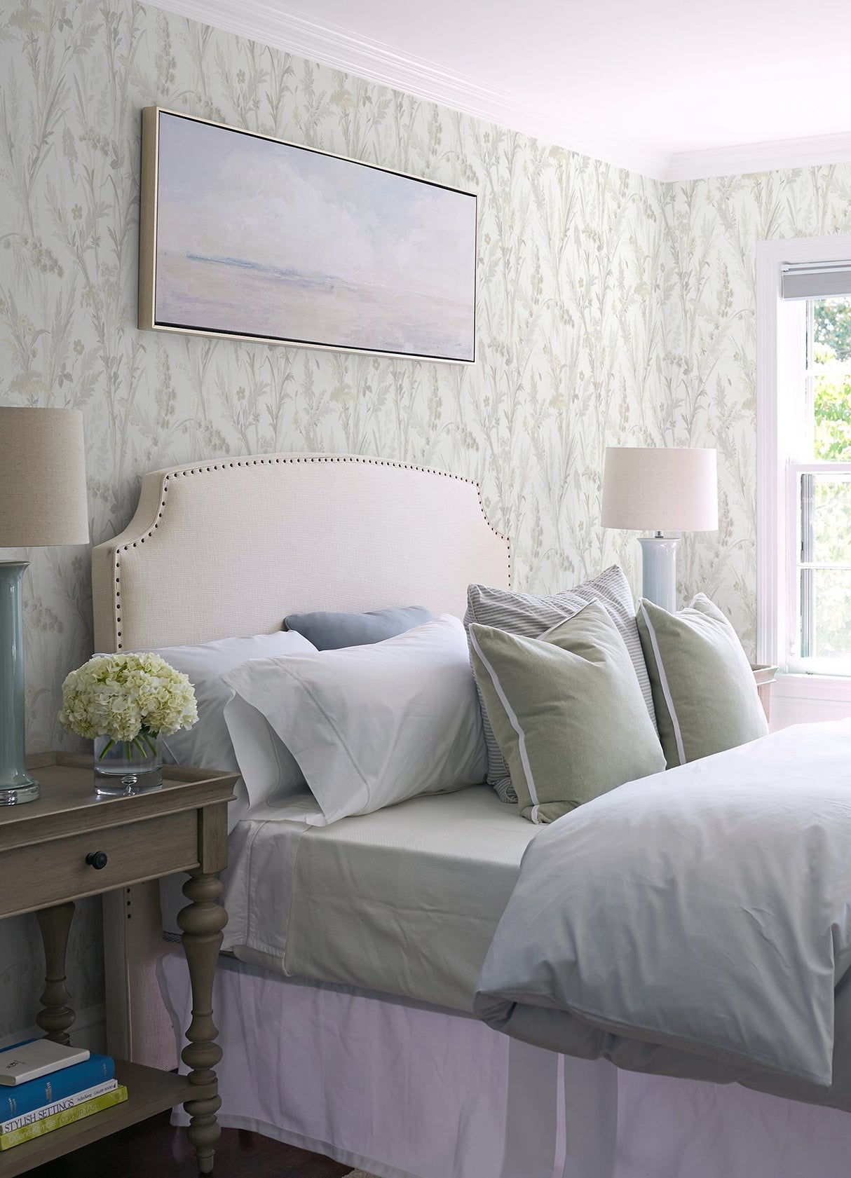 Hillaire Wheat Meadow Wallpaper with Botanical Country Pattern - Chesapeake 4072-70027