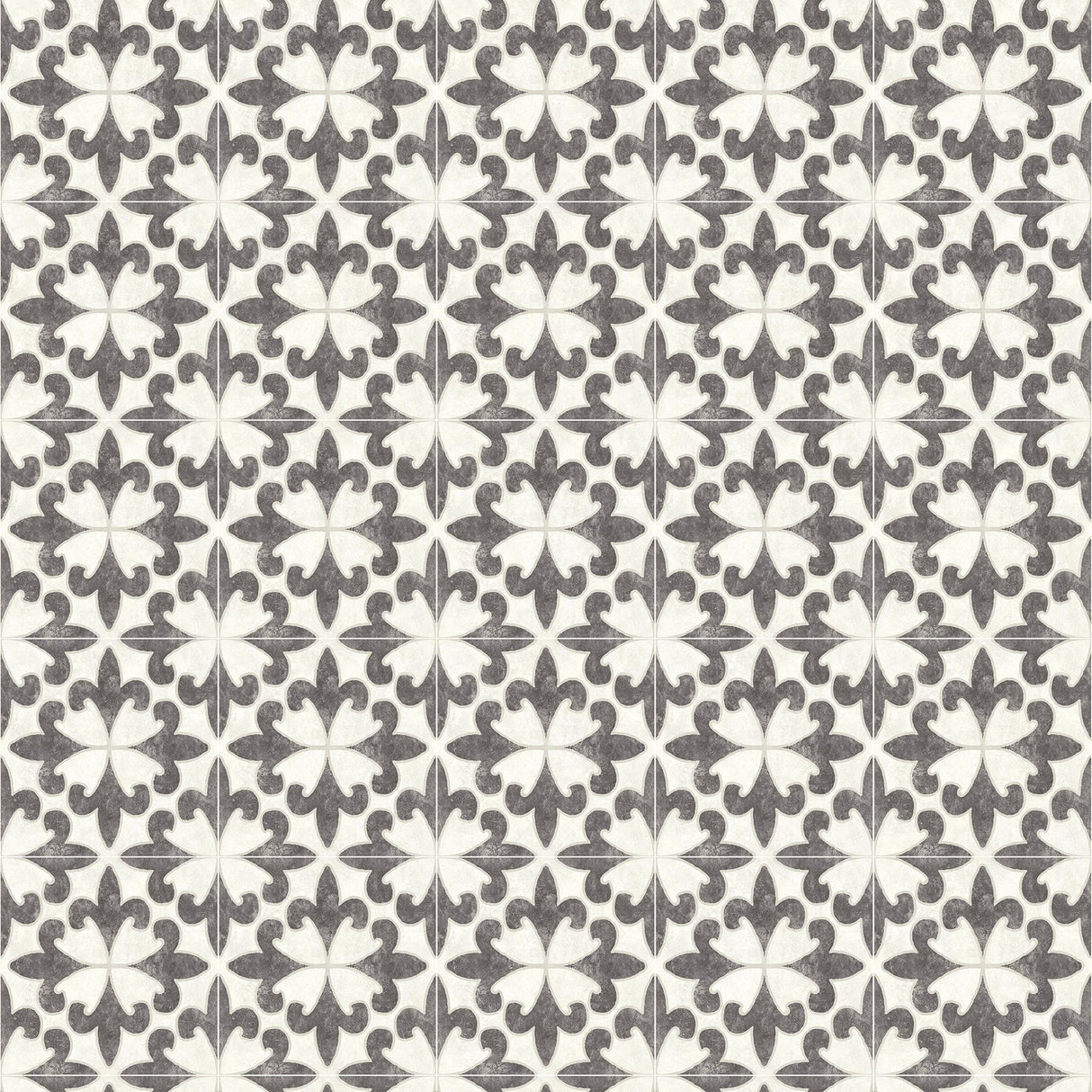 Remy Black Fleur Tile Wallpaper with Graphic Fleur de Lis Motif - Chesapeake 4072-70032