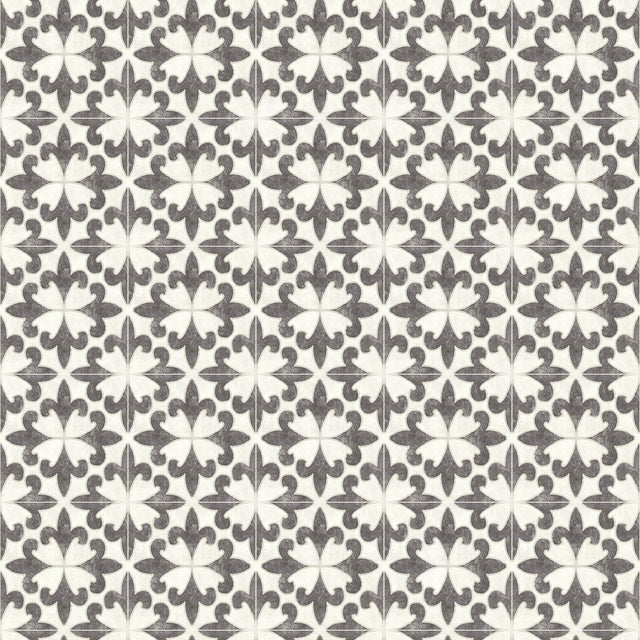 Remy Black Fleur Tile Wallpaper with Graphic Fleur de Lis Motif - Chesapeake 4072-70032