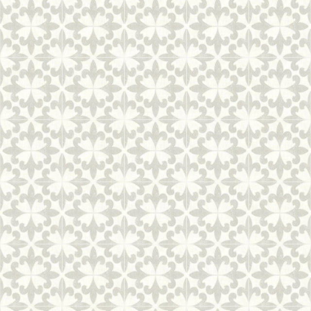 Remy Light Grey Fleur Tile Wallpaper with Sure Strip Graphics Pattern - Chesapeake 4072-70034