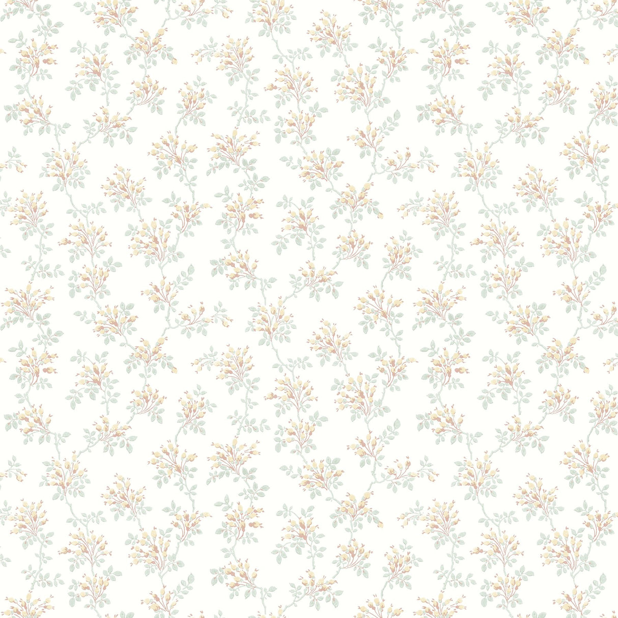 Sofiane Yellow Botanical Trail Wallpaper with Country Botanical Floral Trail - Chesapeake 4072-70036