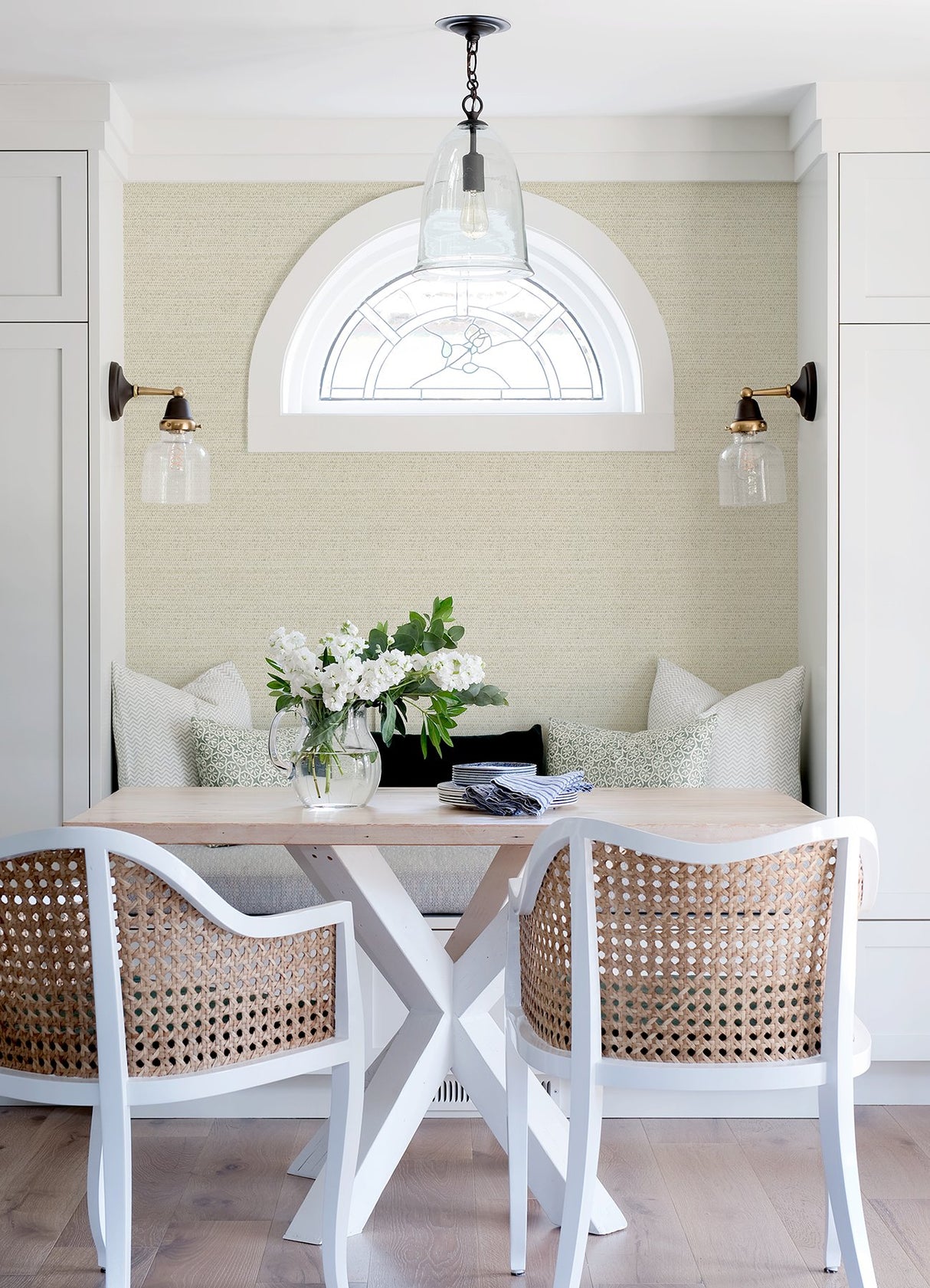 Balantine Bone Weave Wallpaper with Fabric & Woven Textures Pattern, Country Style - Chesapeake 4072-70054