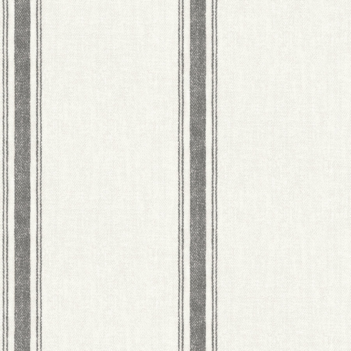 Linette Black Fabric Stripe Wallpaper with Fabric & Woven Textures Pattern, Country Style - Chesapeake 4072-70066