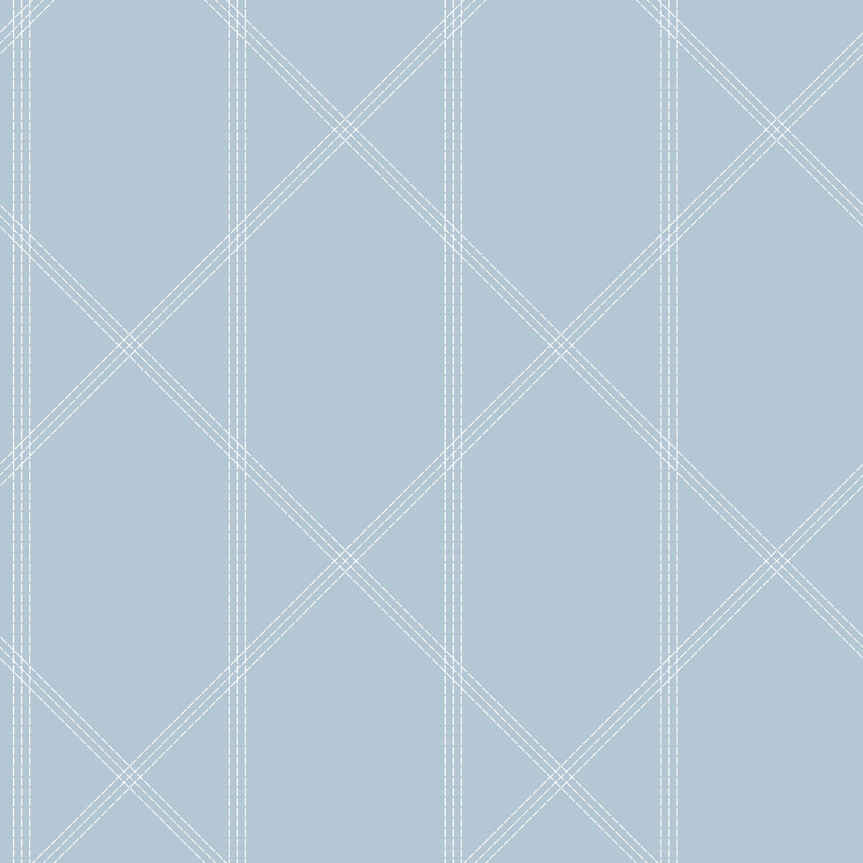 Walcott Light Blue Stitched Trellis Wallpaper with Modern Geometric Pattern - A-Street Prints 4074-26607