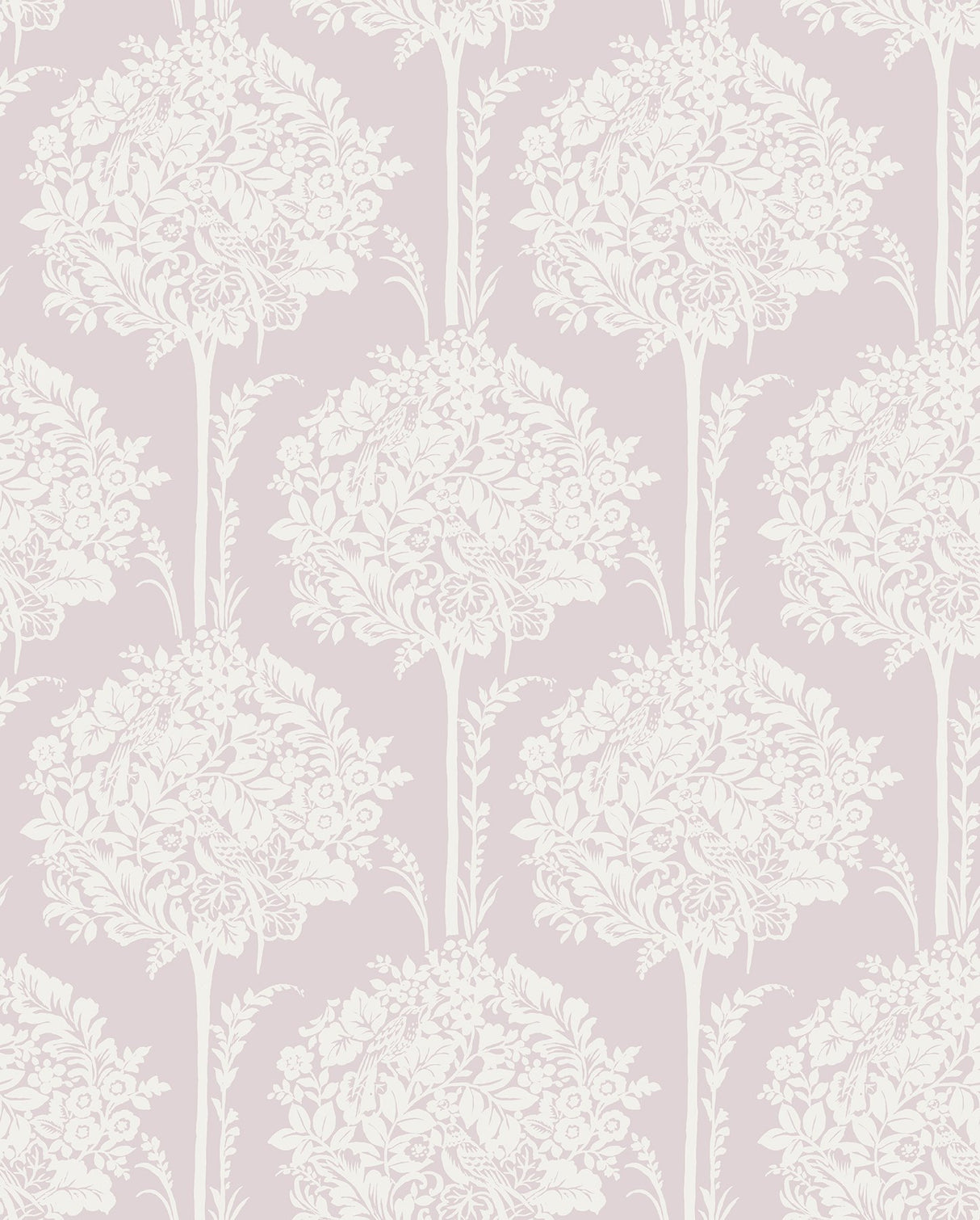 Zaria Lavender Topiary Wallpaper with Botanical Trees Motif - A-Street Prints 4074-26623