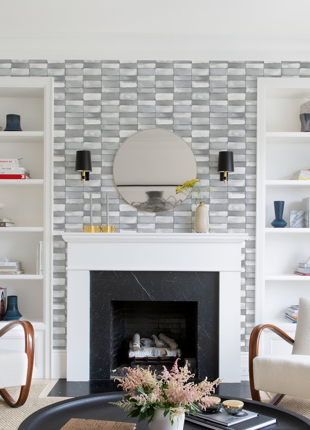 Braden Grey Tile Wallpaper with Modern Graphic Tiles - A-Street Prints 4074-26644
