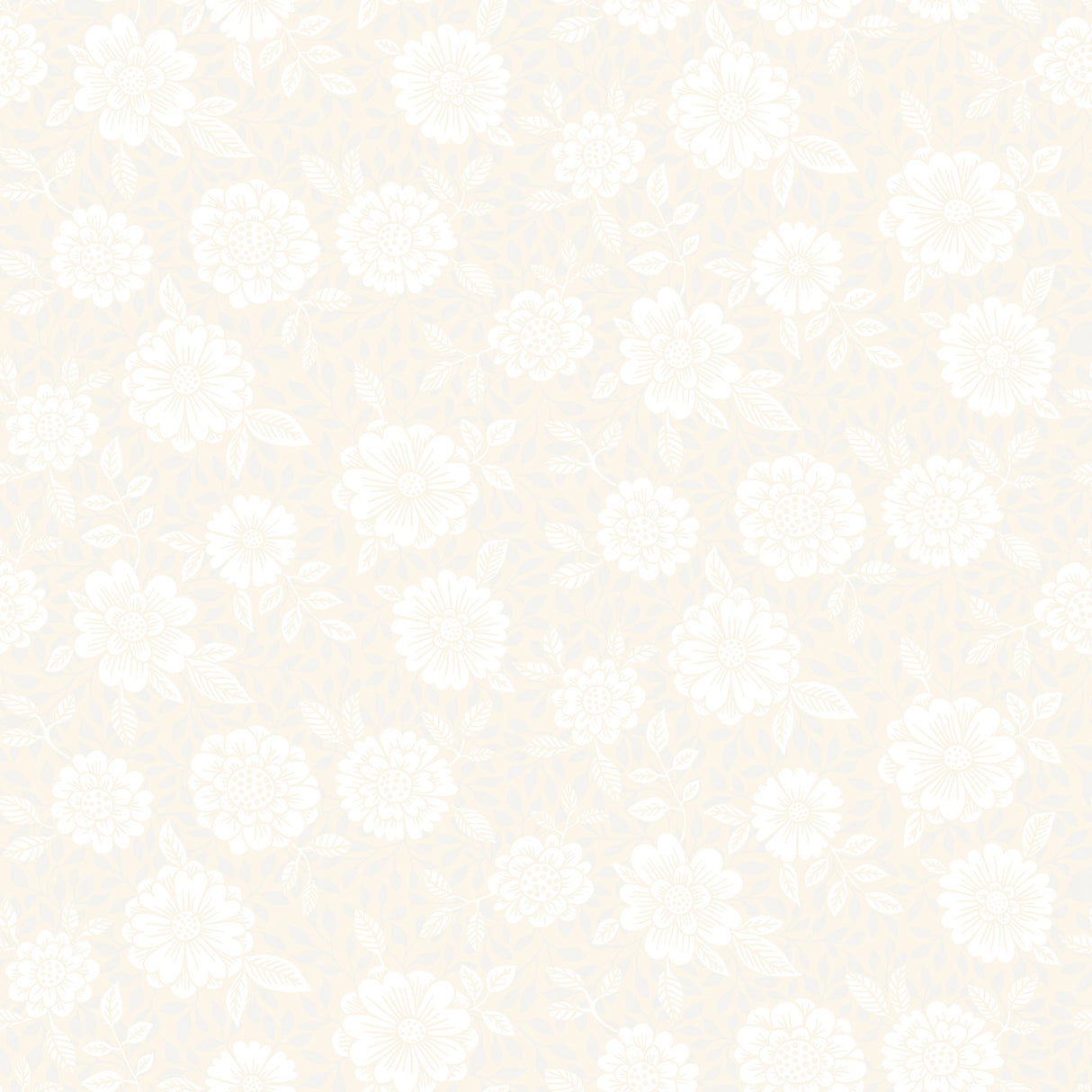 Lizette Cream Charming Floral Wallpaper with Botanical Country Motif - A-Street Prints 4080-15907