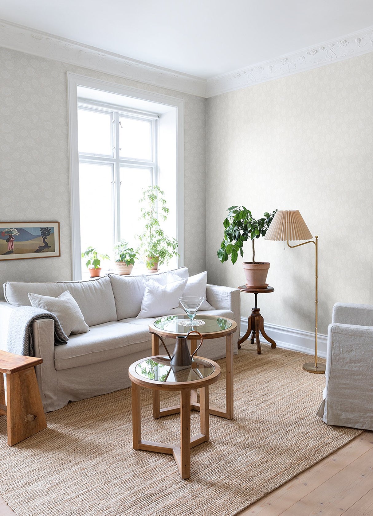 Lizette Cream Charming Floral Wallpaper with Botanical Country Motif - A-Street Prints 4080-15907