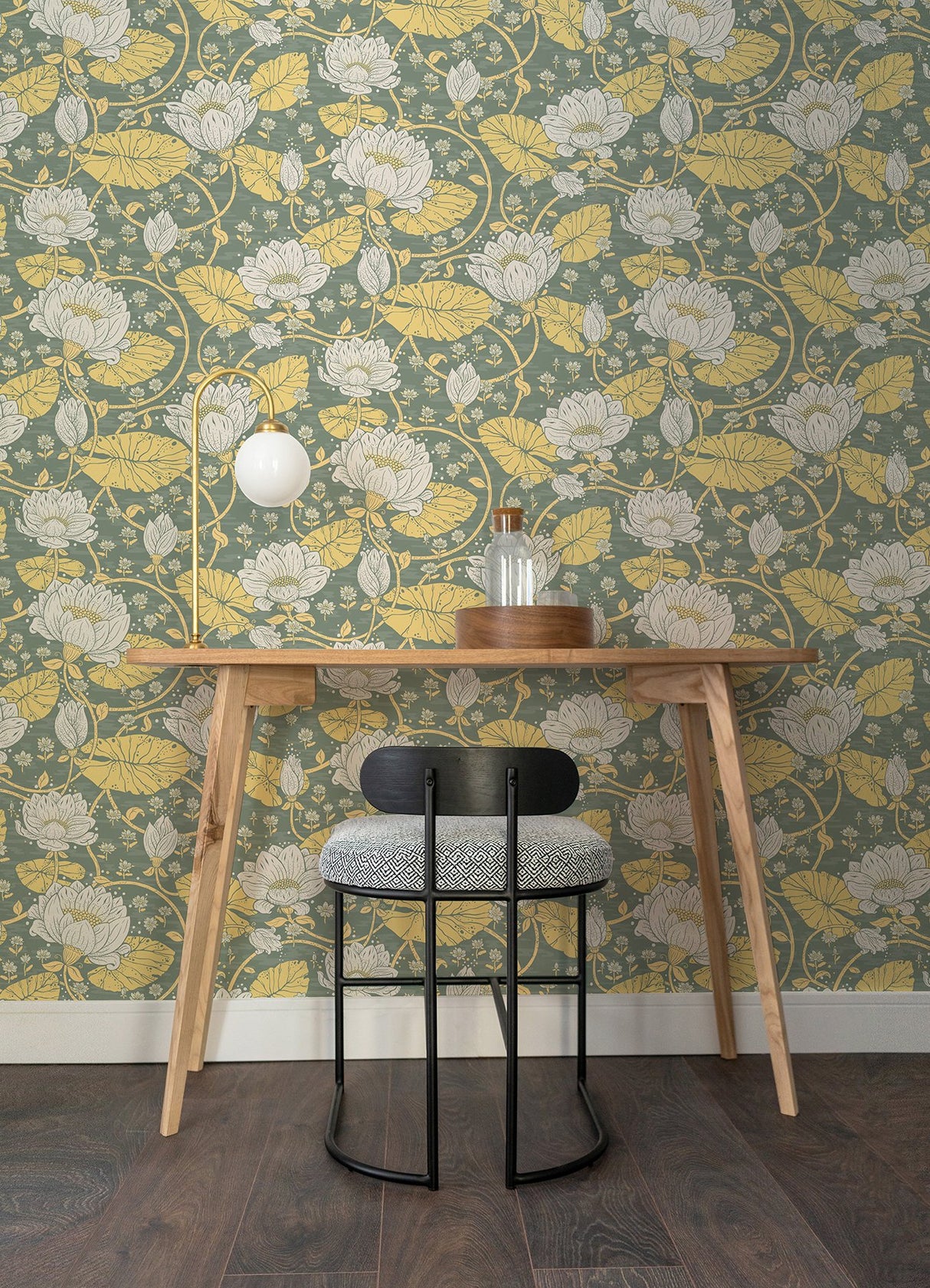 Eva Yellow Lotus Dreams Botanical Wallpaper - A-Street Prints 4080-83120