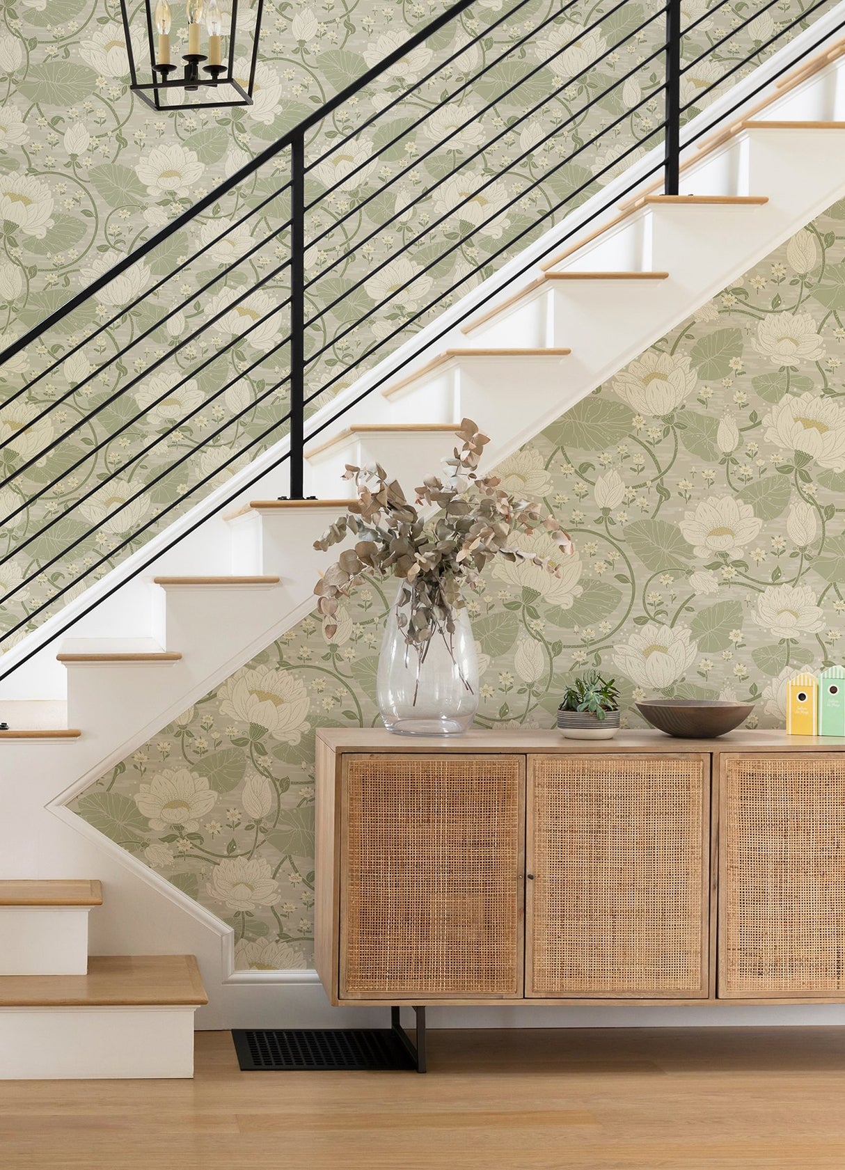 Eva Light Grey Lotus Dreams Wallpaper with Eclectic Botanical Lotus Motif - A-Street Prints 4080-83124