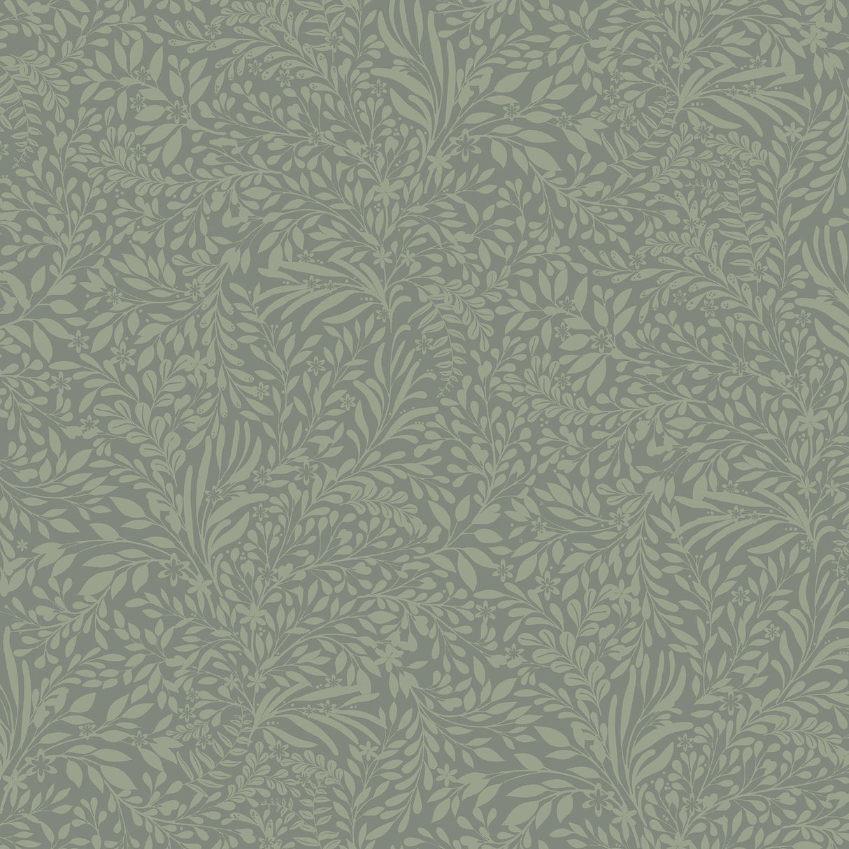 Kristina Moss Botanical Green Wallpaper with Scandinavian Botanical Pattern - A-Street Prints 4080-92117