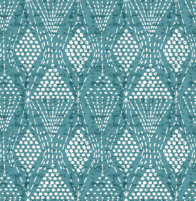 Grady Teal Dotted Geometric Wallpaper with Raised Ink Texture - A-Street Prints 4081-26318
