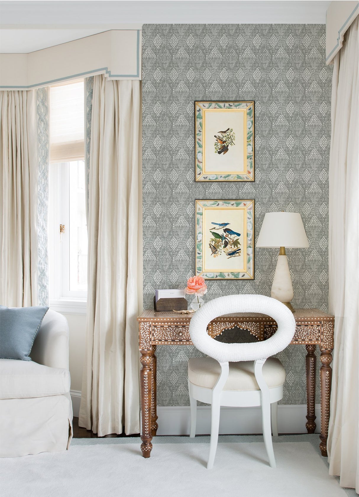 Grady Grey Dotted Geometric Wallpaper with Raised Ink Bohemian Graphics - A-Street Prints 4081-26322