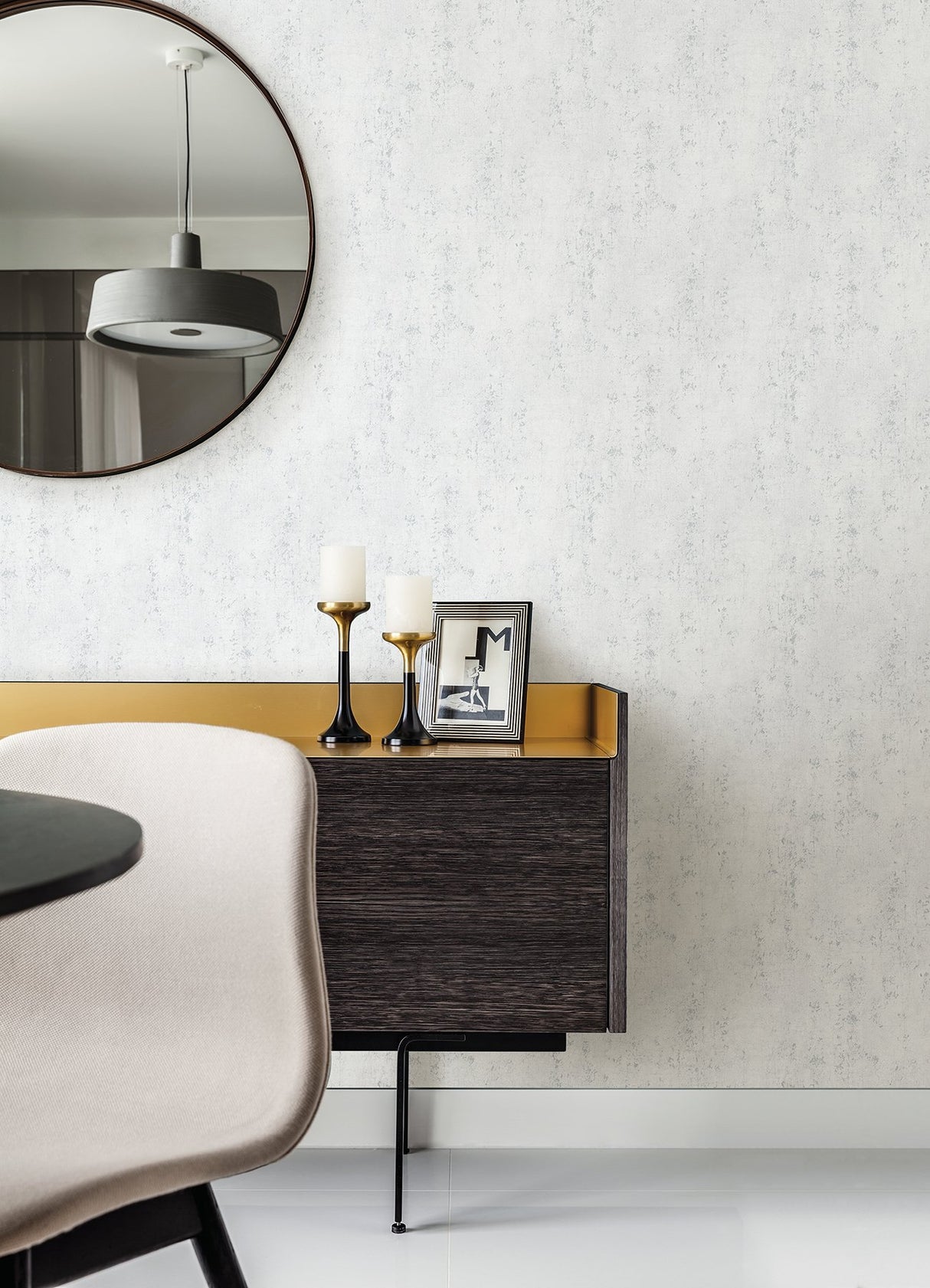 Miller Off White Cork Wallpaper with Distressed Textures Abstract Pattern - Advantage 4082-378401