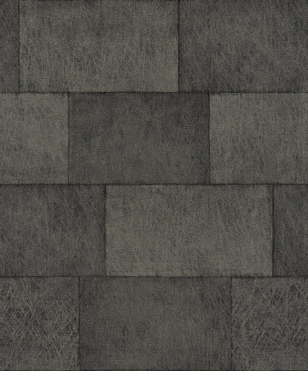Lyell Charcoal Stone Textured Wallpaper with Farmhouse Graphics Pattern - Advantage 4082-382016