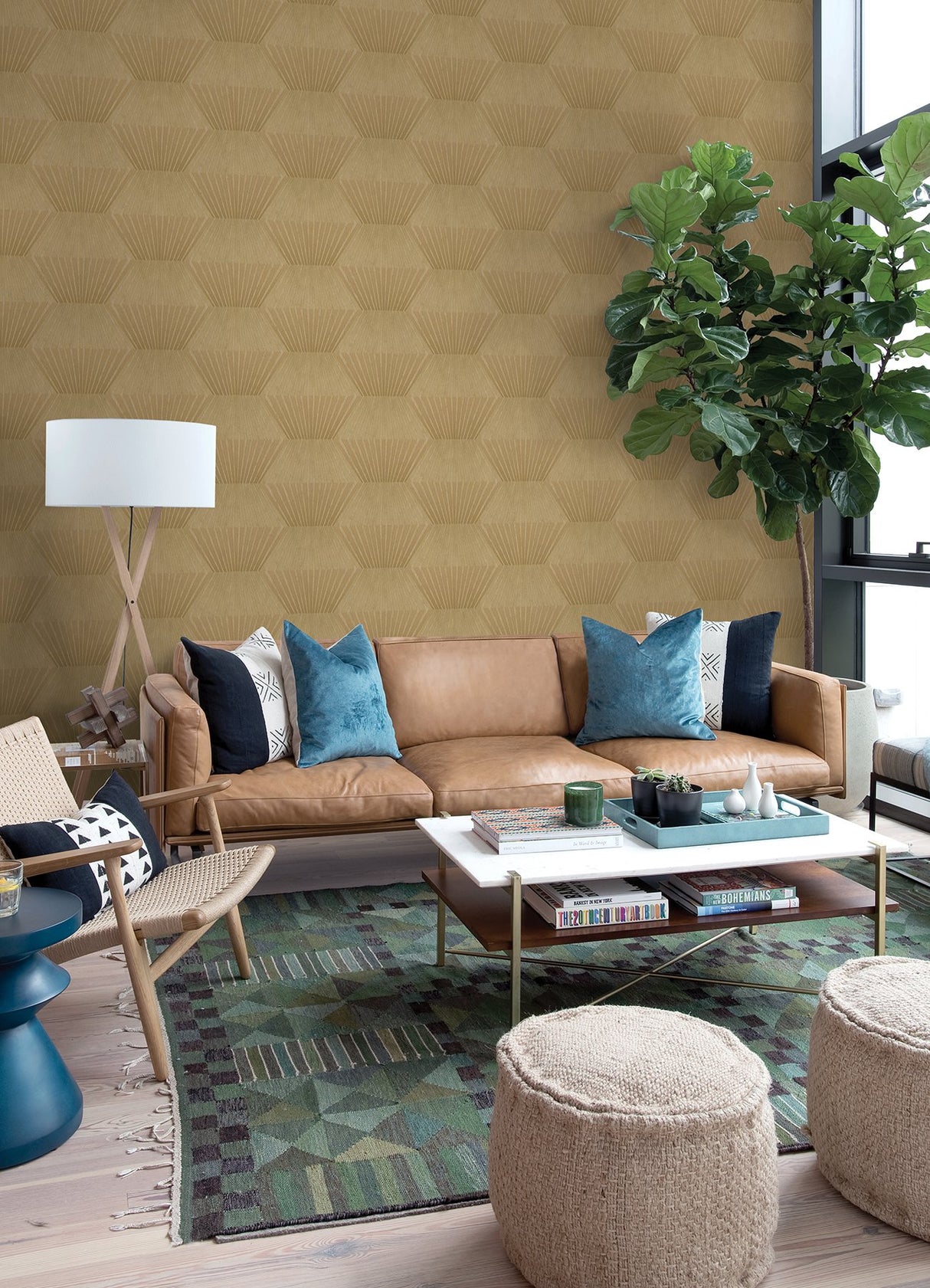 Lehnmann Gold Geo Wallpaper with Metallic Textured Geometric Pattern - Advantage 4082-382044