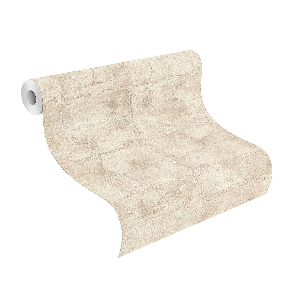 Clay Bone Stone Wallpaper with Textured Antique White Brick Pattern, Farmhouse Non Woven - Advantage 4096-520132