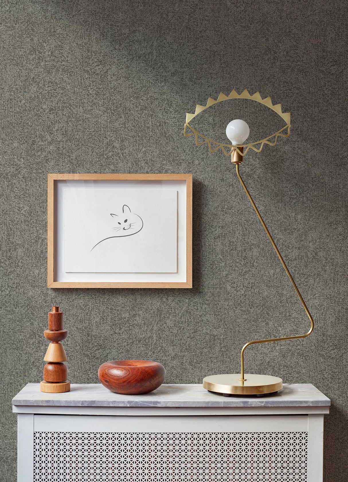 Dale Dark Grey Textured Abstract Wallpaper with Metallic Concrete Effect - Advantage 4096-554564