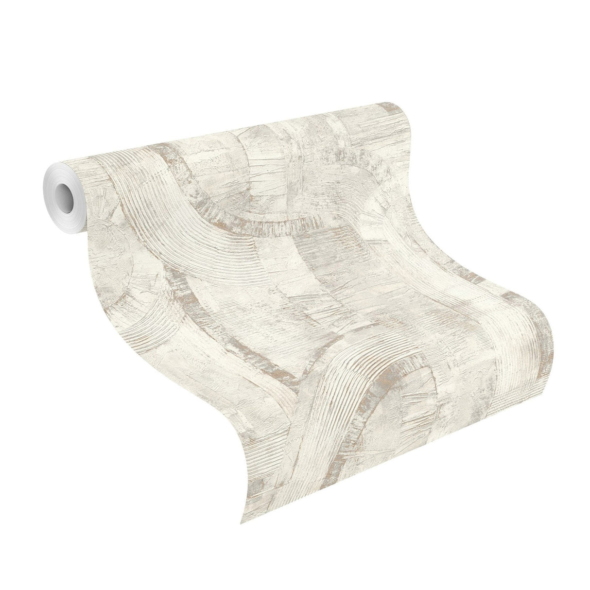 Abe Bone Geo Wallpaper with Metallic Textured Geometric Pattern - Advantage 4096-554748SAM
