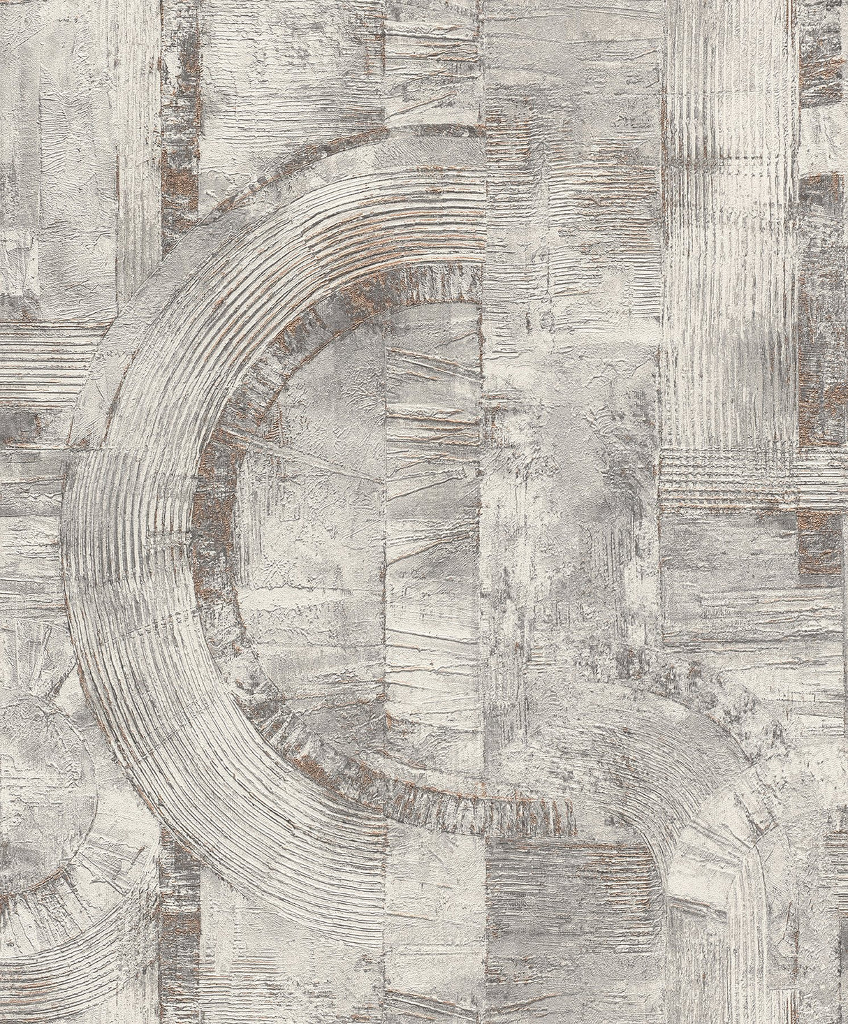 Abe Light Grey Geo Wallpaper with Industrial Geometric Textured Pattern - Advantage 4096-554779SAM